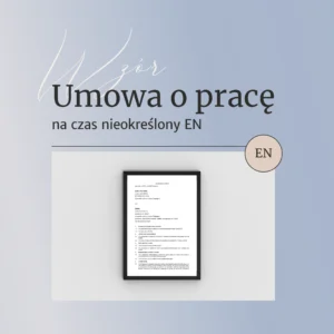 Wzór umowy o pracę na czas nieokreślony EN