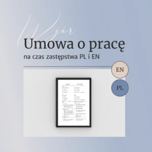 Umowa o pracę na czas zastępstwa PL EN