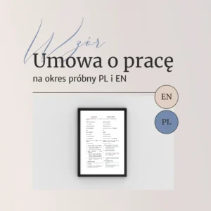 Umowa o pracę na okres próbny PL EN